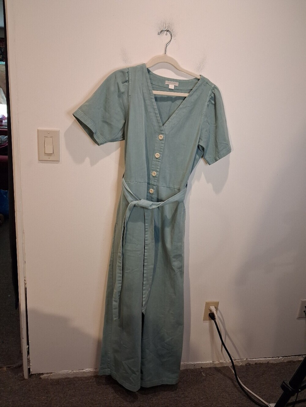 Outerknown Size M Sage Green Utility Jumpsuit Organic Cotton